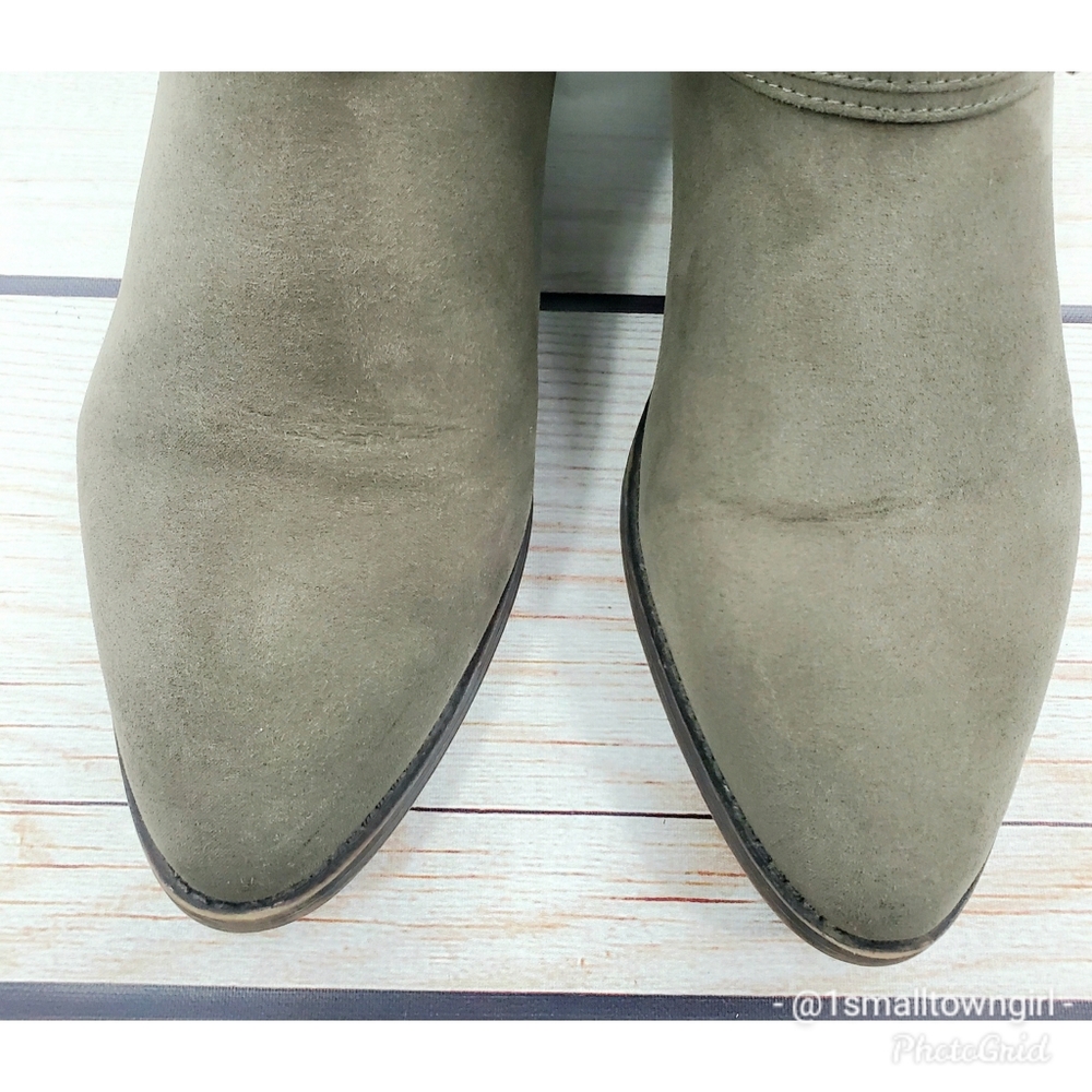 David Aaron Austin Stack Heel Booties 10 Beige - image 8